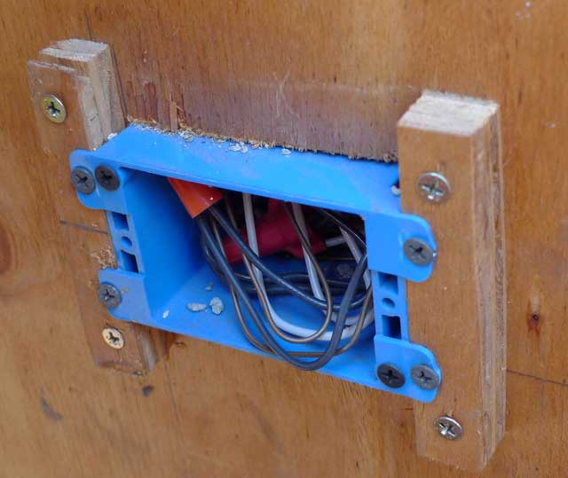 Electrical boxes for porch lights, prior to stucco... DoItYourself
